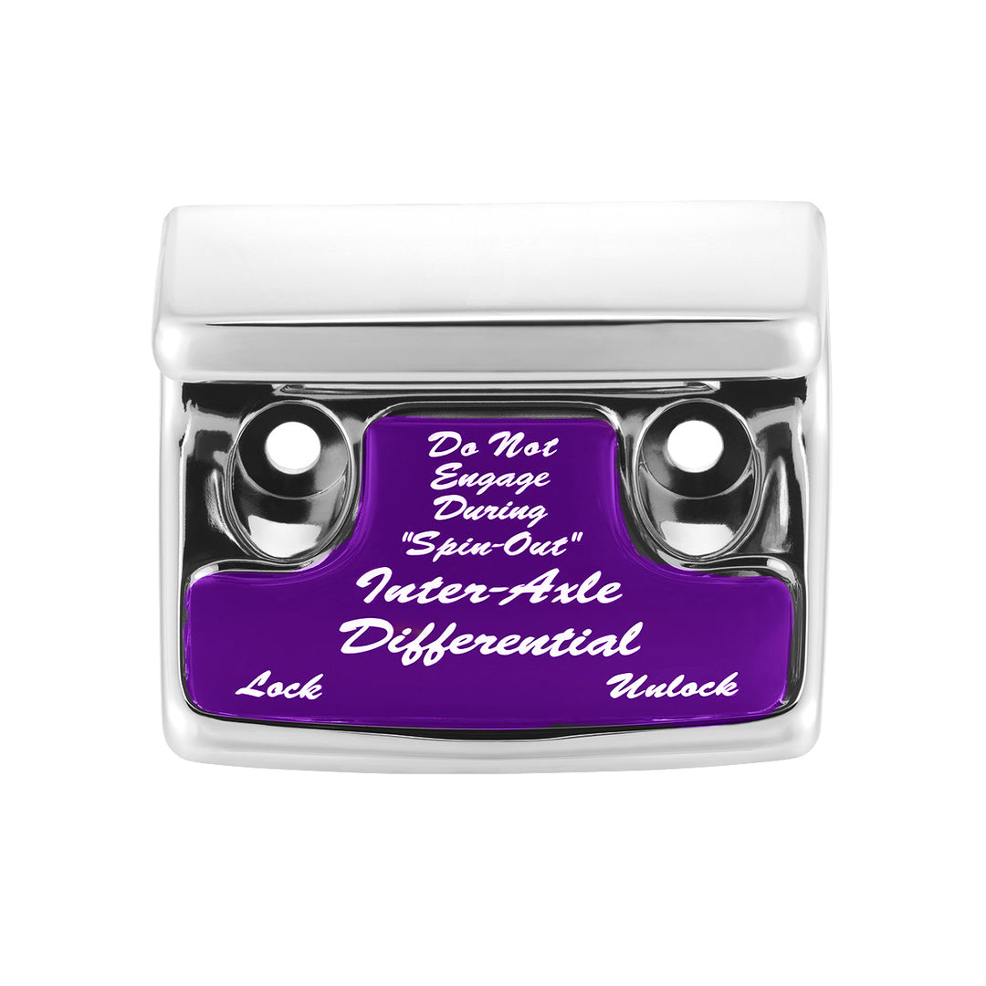 Chrome Plastic Axle/Differential Switch Guard With Glossy Sticker For 1990-2010 Freightliner Classic - Purple