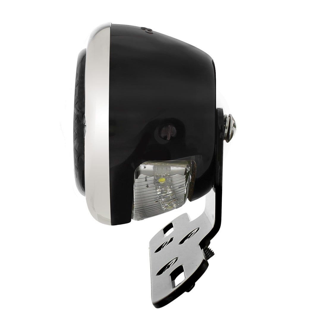 Black Motorcycle Rear Fender LP Bracket With 1933-36 Ford Style LED Tail Light