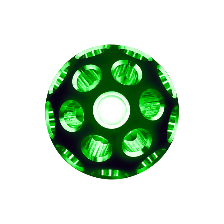 Thread-On Matte Black Phoenix Style Ball Gearshift Knob With LED 9/10 Speed Adapter - Green LED
