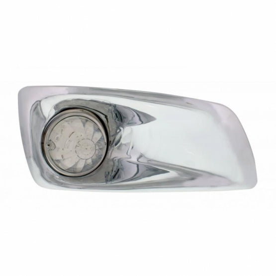 Fog Light Cover With 17 Amber LED Hi/Lo Watermelon Light For 2007-17 KW T660 - Passenger - Clear Lens