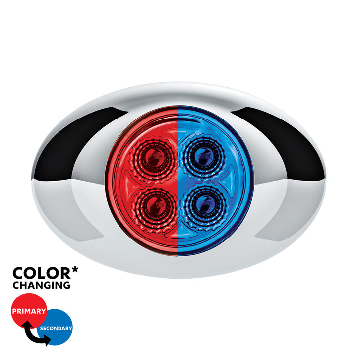 4 LED Double Fury Light (Clearance/Marker) - Red &amp; Blue LED/Clear Lens