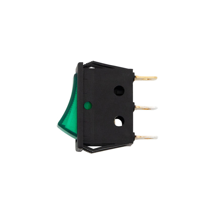 Green Illum Rocker 20 Amp 12V S.P.S.T. On/Off 1 Pc.