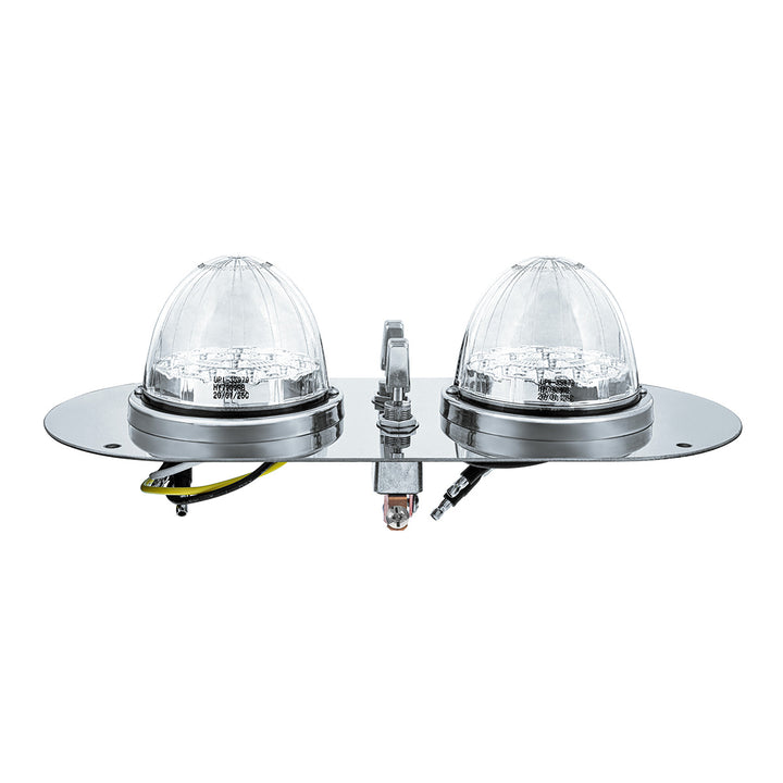 304 Stainless Steel Above Door Dome Light Kit With 2 x 17 LED Double Fury Watermelon For KW &amp; PB Trucks - Red &amp; Green LED