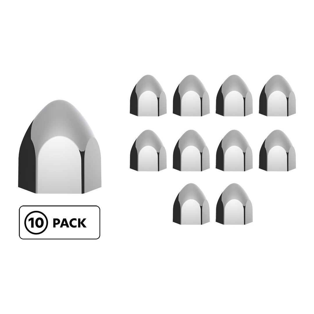 3/4" x 1 3/8" Chrome Plastic Bullet Nut Cover - Push-On (10-Pack)