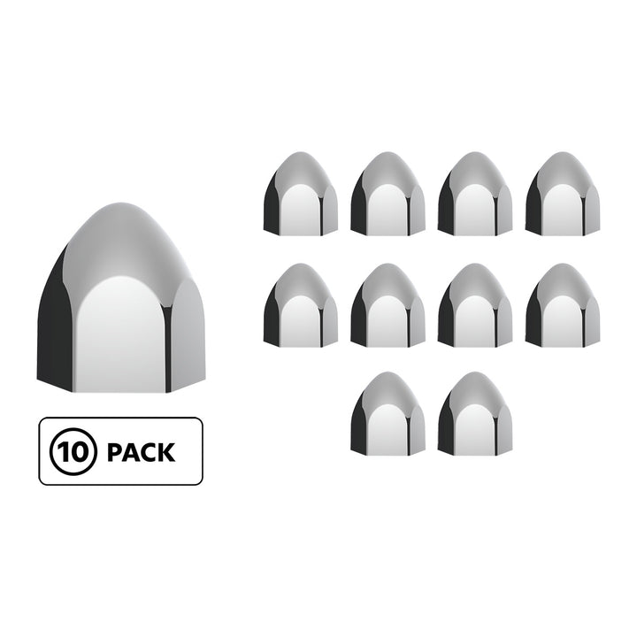 3/4" x 1 3/8" Chrome Plastic Bullet Nut Cover - Push-On (10-Pack)