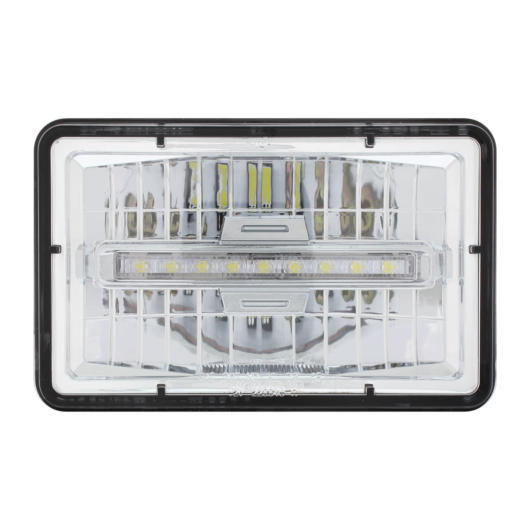ULTRALIT - 4" x 6" Rectangular LED Headlight With White LED Position Light - Low Beam