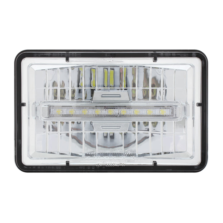ULTRALIT - 4" x 6" Rectangular LED Headlight With White LED Position Light - Low Beam