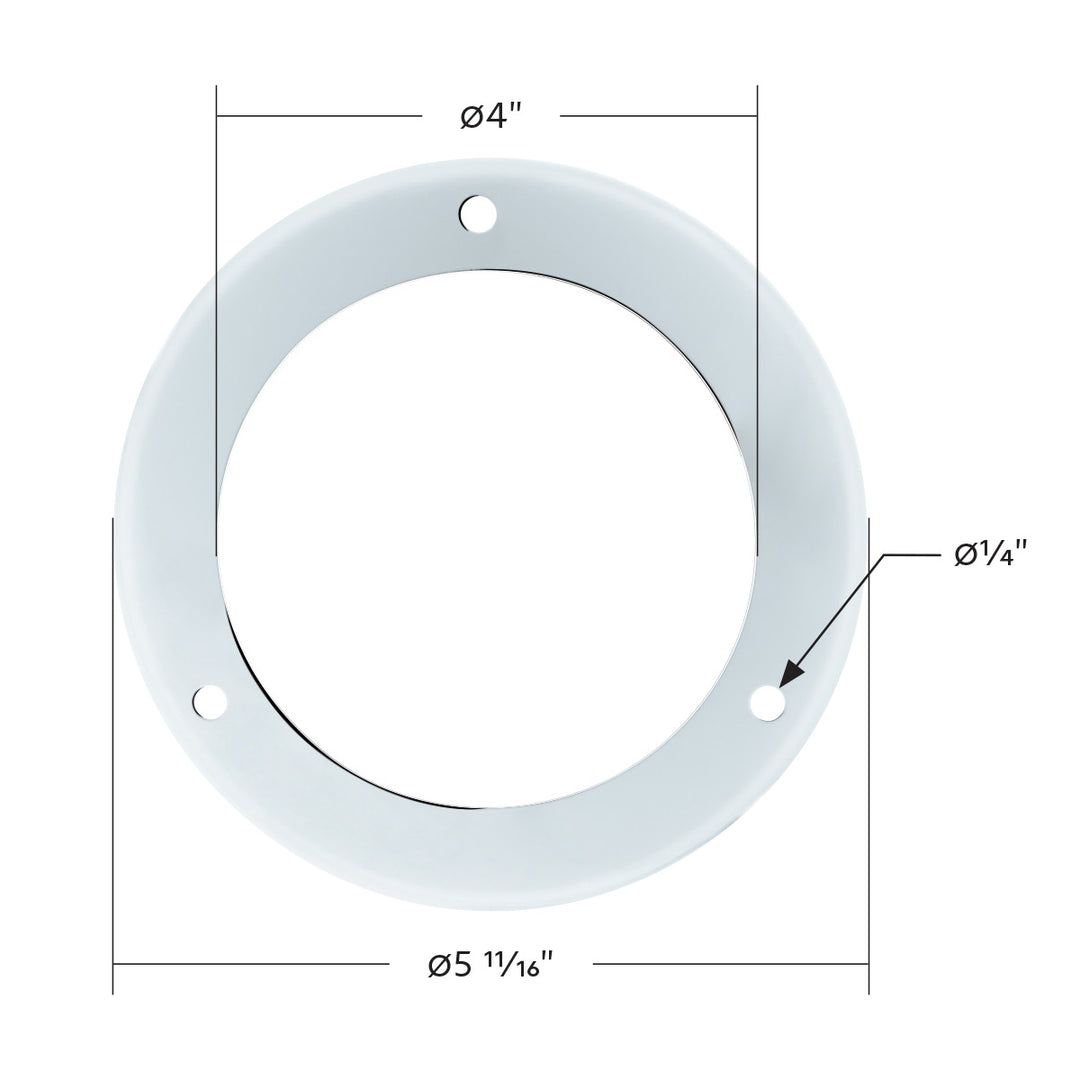 304 Stainless Steel Light Bezel For 4" Flange Mount LED Light