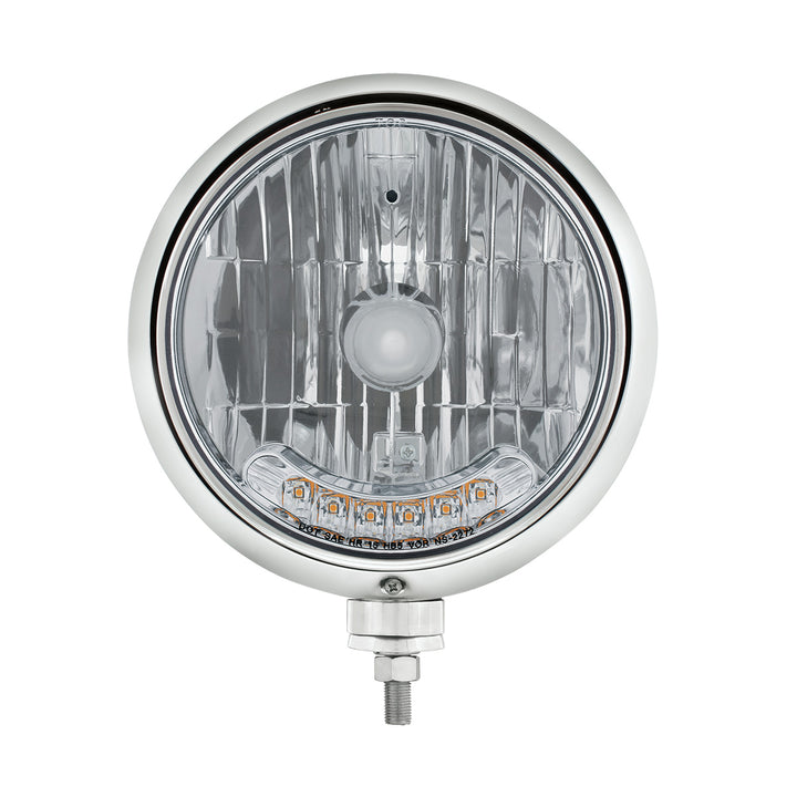 Black Guide 682-C Style Headlight H4 Bulb With 6 Amber LED