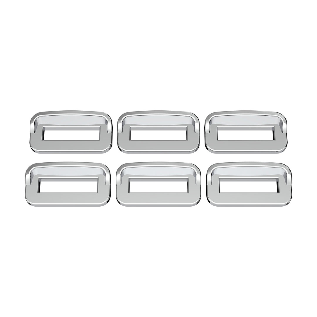 Chrome Plastic Toggle Switch Label Cover With Visor For 2002+ Peterbilt (Card Of 6)