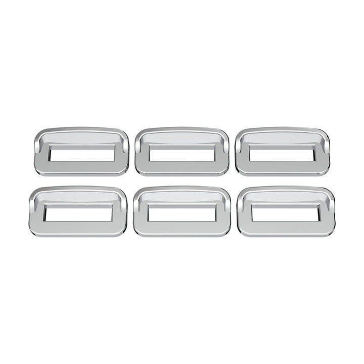 Chrome Plastic Toggle Switch Label Cover With Visor For 2002+ Peterbilt (Card Of 6)