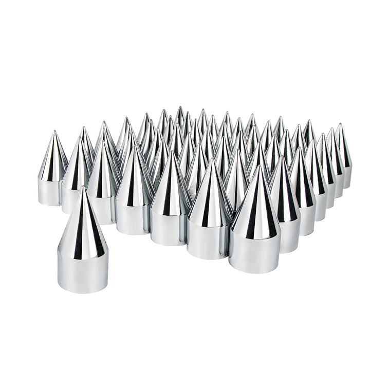 1-1/2" x 4-1/8" Chrome Plastic Spike Nut Covers - Push-On (60-Pack)