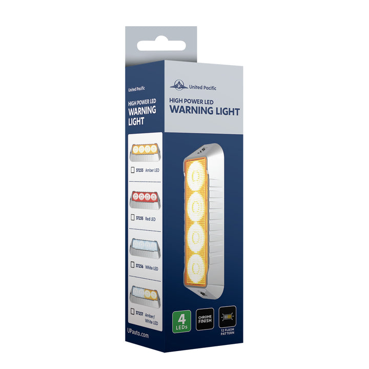 4 LED Warning Light - Amber LED/White LED