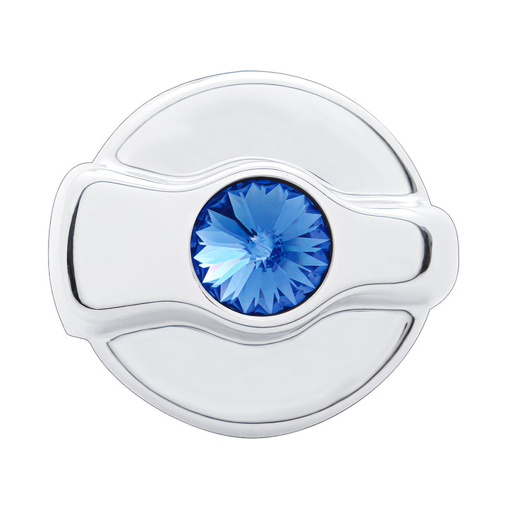 Chrome Plastic A/C Control Knob For 2005 &amp; Older Peterbilt - Blue Crystal
