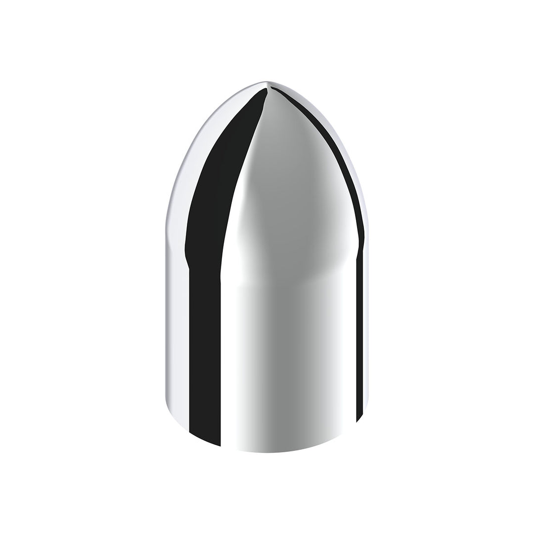 33mm x 3-7/8" Chrome Plastic Bullet Nut Covers - Thread-On (10-Pack)