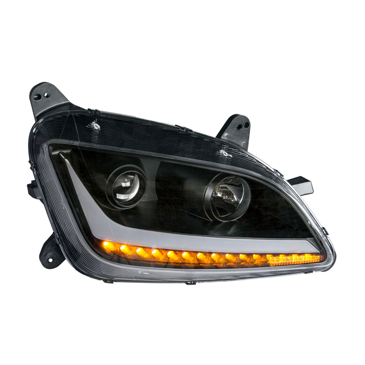 Black Projection Headlight With LED Position &amp; Signal For 2012-2021 Peterbilt 579 - Passenger