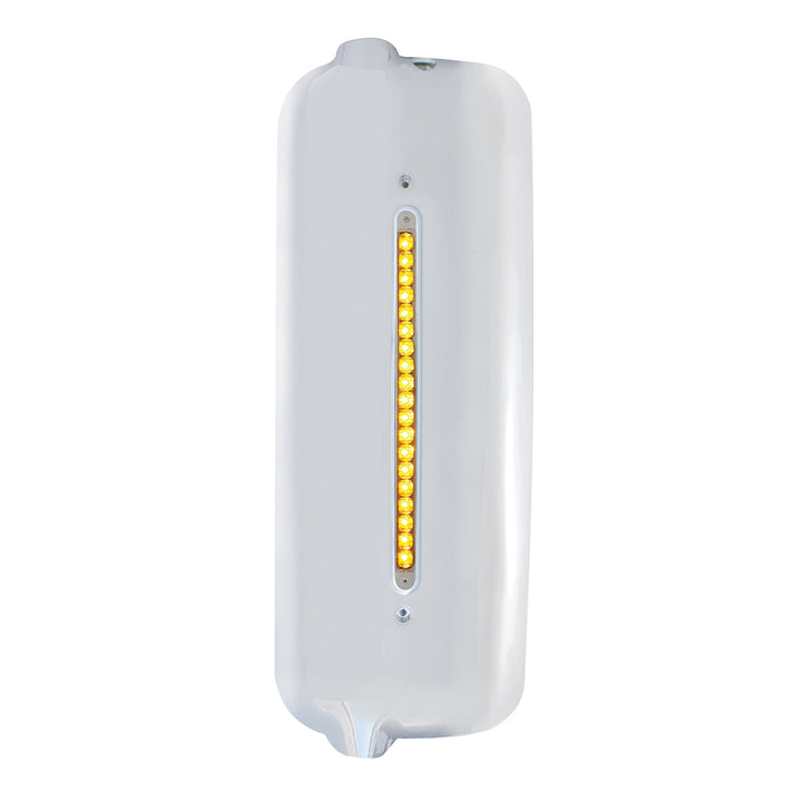 Mirror Cover With 19 Amber LED 12" Reflector Light Bar For Pre - 2005 FL Century - Driver - Clear Lens