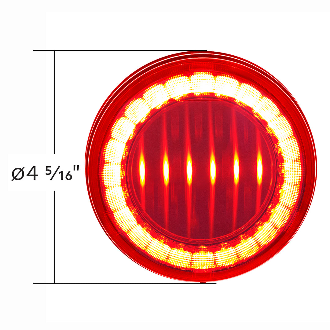 30 LED 4" Round Lumos Light I - Series (Stop, Turn &amp; Tail) - Red LED/Red Lens