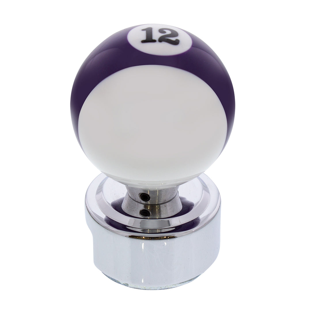Number 12 Pool Ball Gearshift Knob For 13/15/18 Speed Eaton Style Shifters