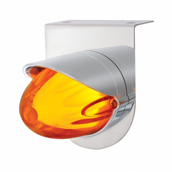 Stainless Steel Bracket With 9 LED Dual Function GloLight Watermelon Grakon 1000 Light &amp; Visor - Amber LED &amp; Lens
