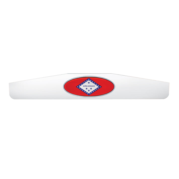 4" x 24" Chrome Bottom Mud Flap Weight With Oval Arkansas Flag Emblem