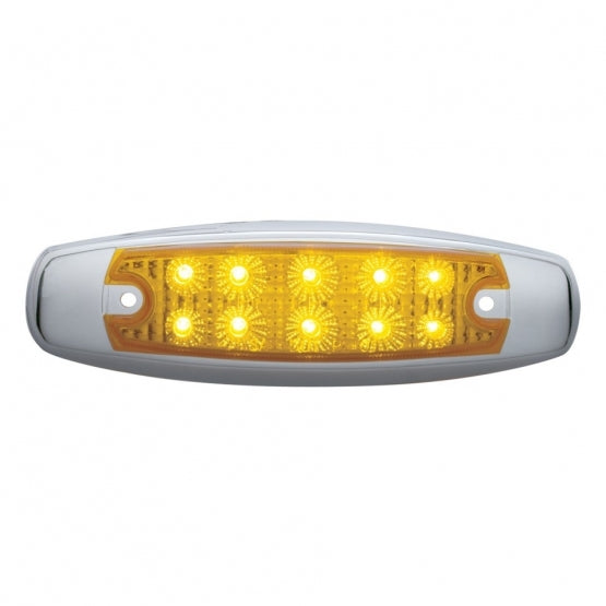 10 LED Reflector Rectangular Light (Clearance/Marker) - Amber LED/Amber Lens