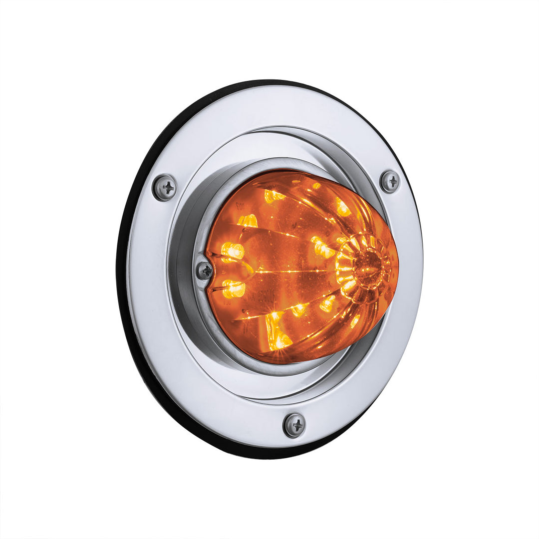 17 LED Dual Function Watermelon Light Sleeper Bunk Kit With 304 Stainless Steel Bezel - Amber LED/Amber Lens
