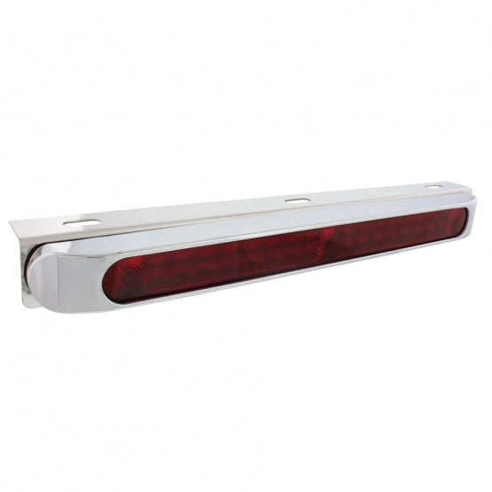Stainless Light Bracket With 19 LED 17" Light Bar &amp; Bezel - Red LED/Red Lens