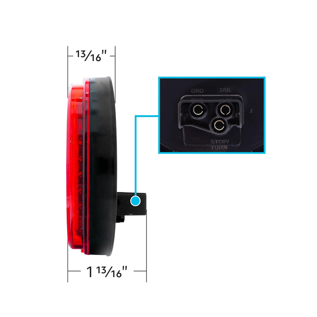 24 LED 4" Round Mirage Light (Stop, Turn &amp; Tail) - Red LED/Red Lens
