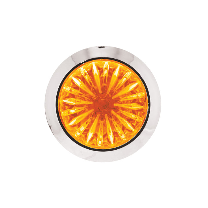 4 LED 1-1/8" Watermelon Double Fury Light With Clear Lens (Clearance/Marker) - Amber &amp; White LED