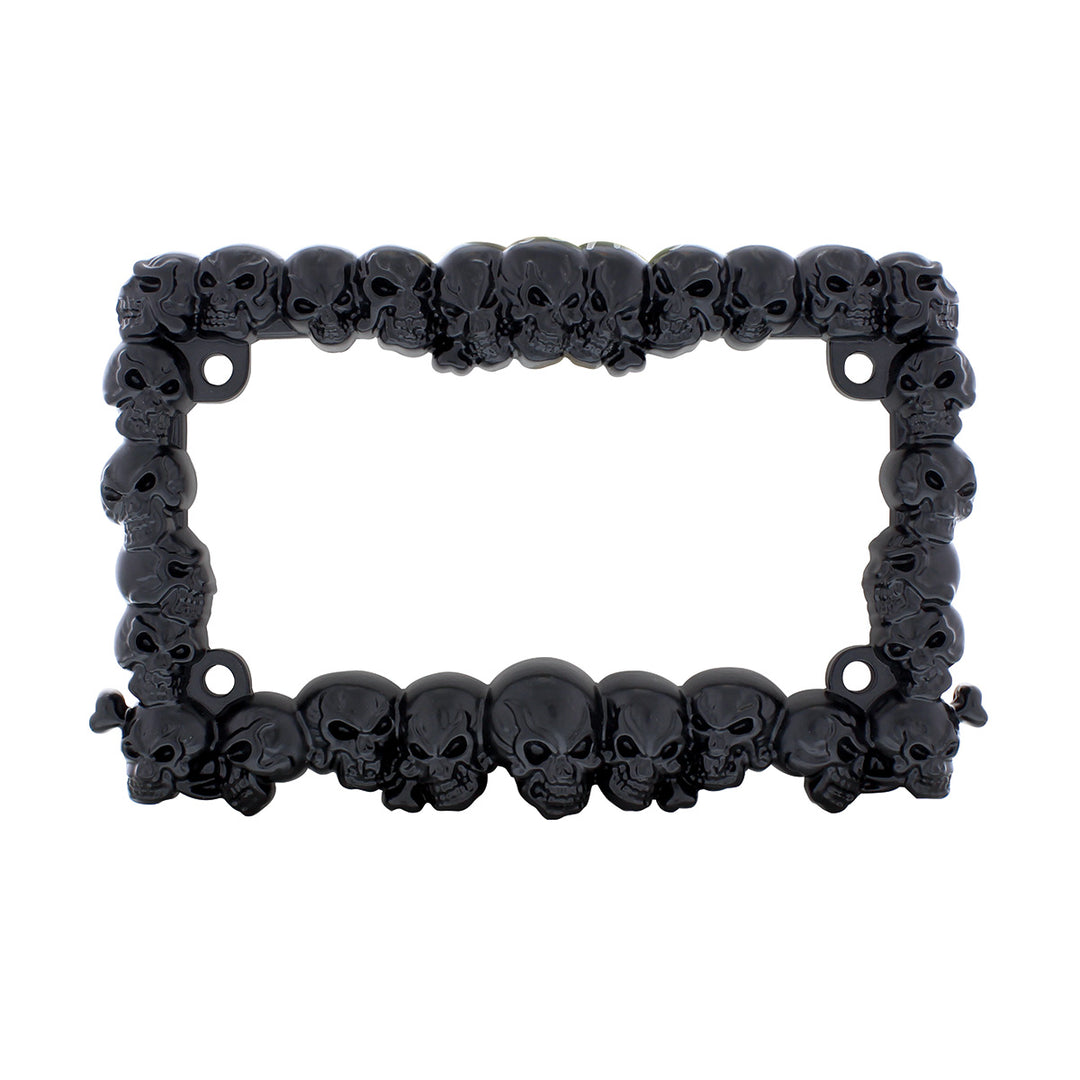 Skull Motorcycle License Plate Frame - Black