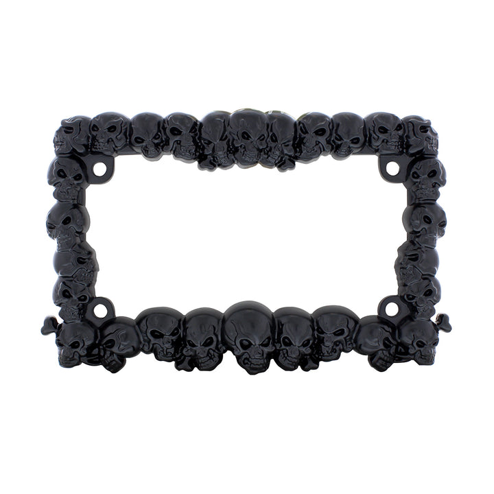 Skull Motorcycle License Plate Frame - Black