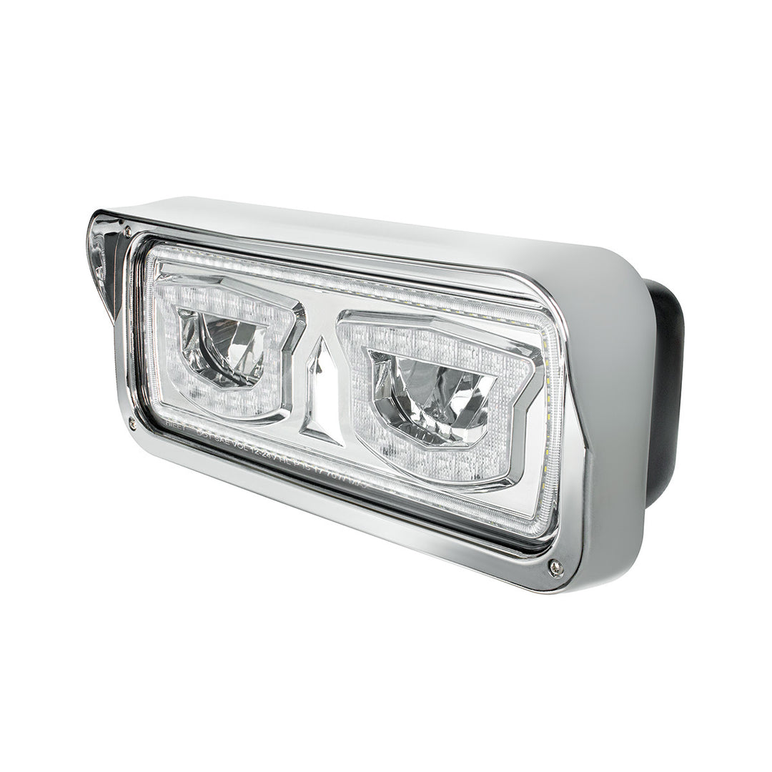 High Power Chrome LED Headlight With Turn Signal And Position Light - Passenger