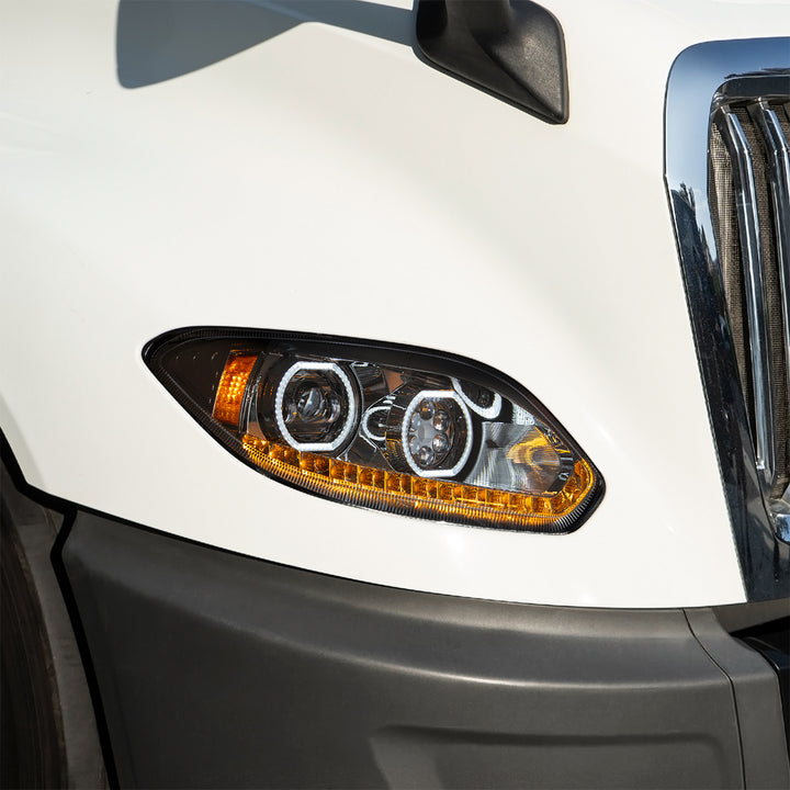 Black 17 LED Headlight For 2018-2025 International LT - Passenger