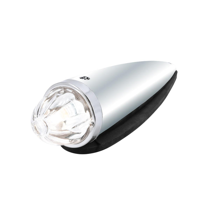 Chrome Die Cast Torpedo Cab Light With Watermelon Glass Lens &amp; 1156 Bulb - Clear