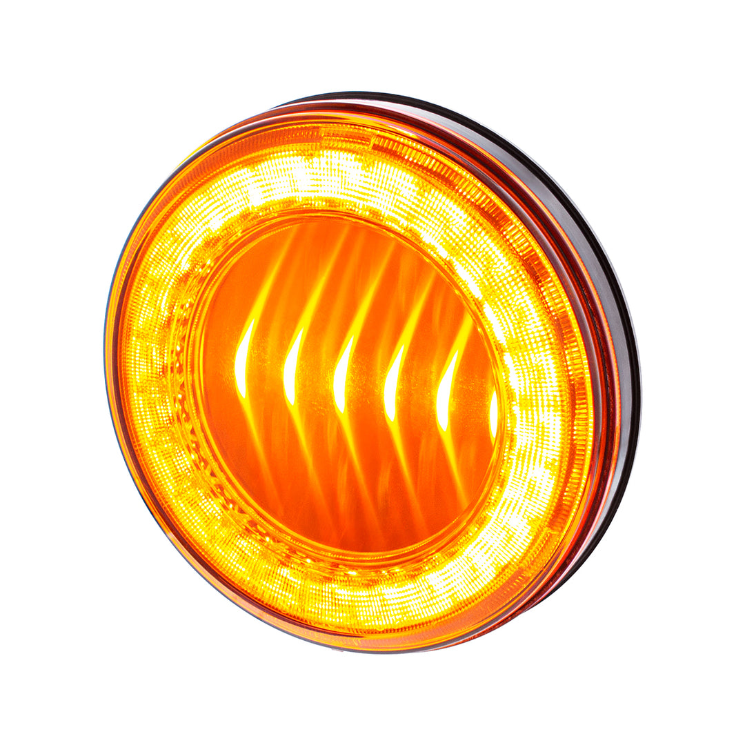 30 LED 4" Round Lumos Light I - Series (Turn Signal) - Amber LED/Amber Lens