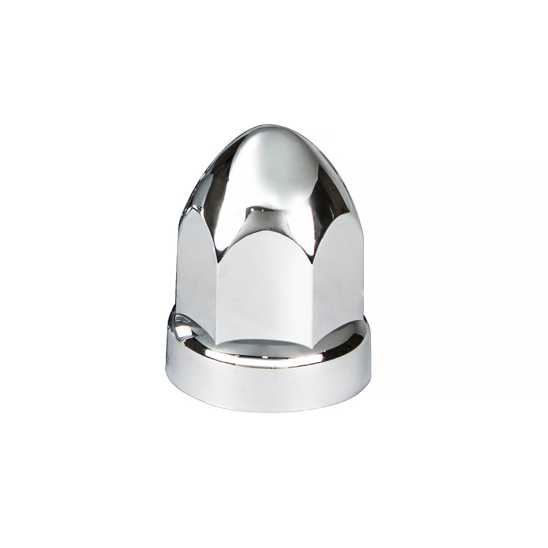 33mm X 2-3/4" Chrome Plastic Bullet Nut Cover With Flange - Push-On (Bulk)