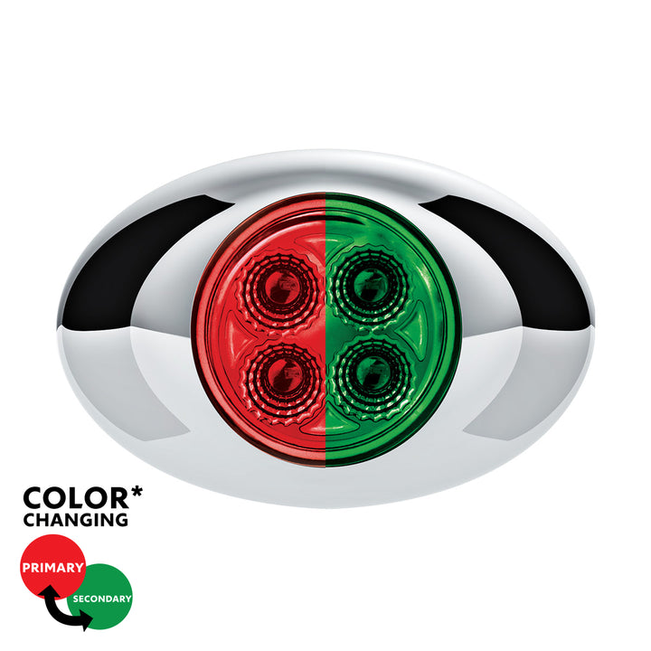 4 LED Double Fury Light (Clearance/Marker) - Red &amp; Green LED/Clear Lens