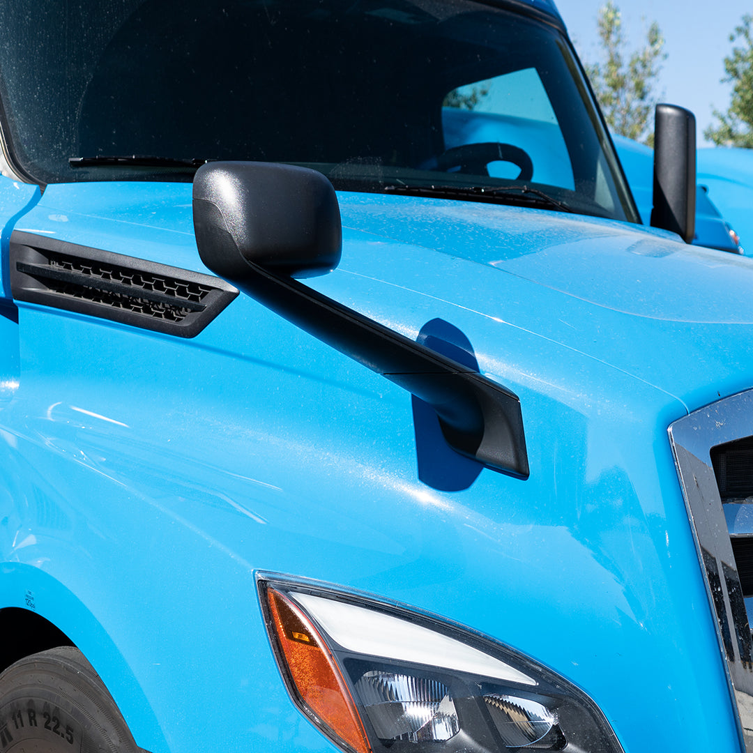 Black Hood Mirror With Heated Lens For 2018-2025 Freightliner Cascadia - Passenger