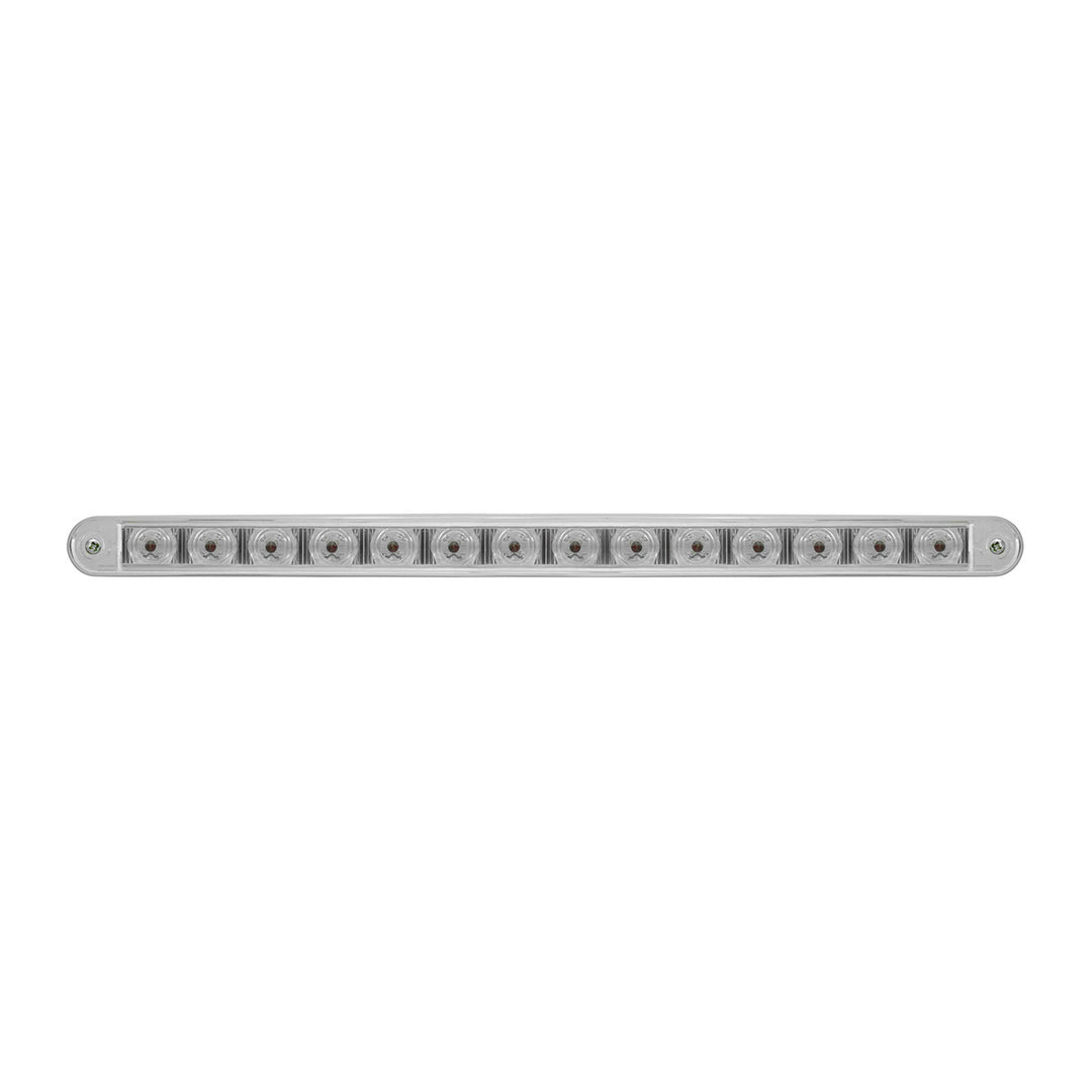 14 LED 12" Auxiliary Warning Light Bar With Bezel - Amber LED/Clear Lens