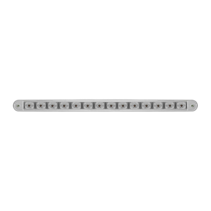 14 LED 12" Auxiliary Warning Light Bar With Bezel - Amber LED/Clear Lens