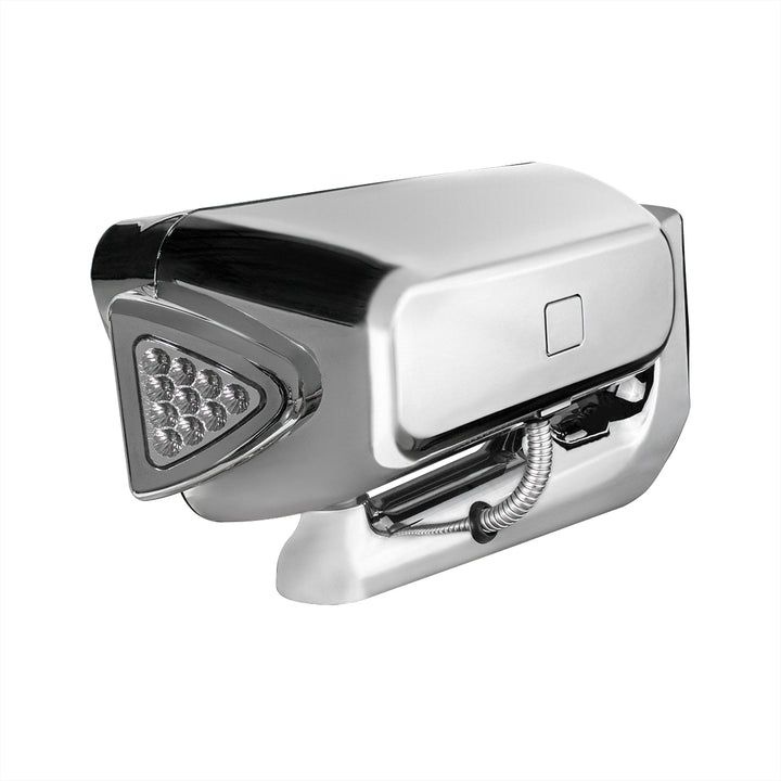 High Power LED Black Projection Headlight Assembly With Mounting Arm &amp; Turn Signal - Driver