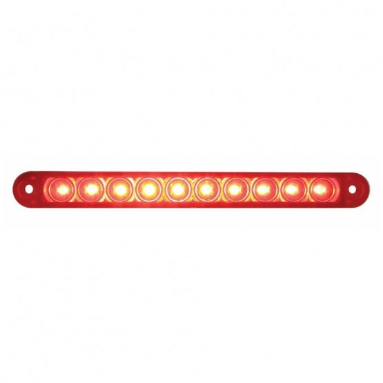 10 LED 6-1/2" Light Bar Only (Stop, Turn &amp; Tail) - Red LED/Red Lens (Bulk)