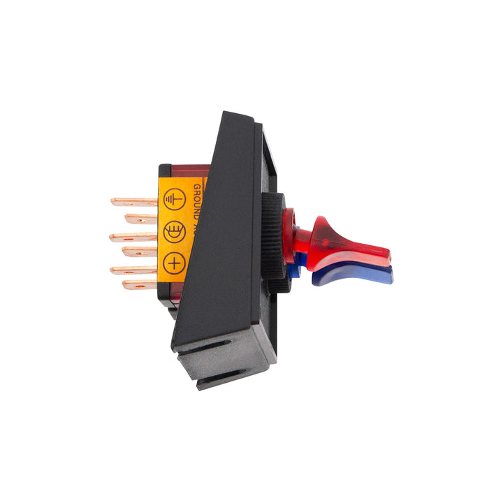Red &amp; Blue Illum Duckbills in Panel Mount Combo 20 Amp 12V S.P.S.T. On/Off 1 Set.