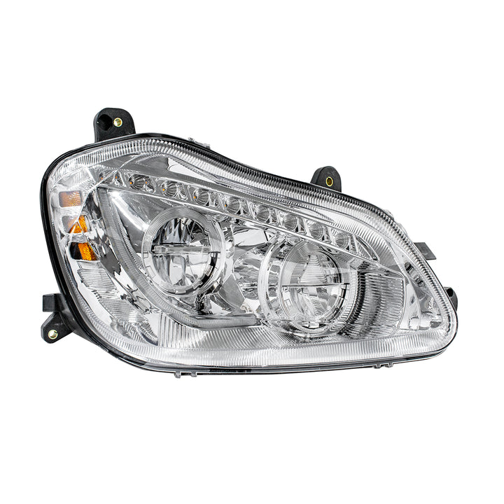 High Power 45 LED Chrome Headlight With Sequential Turn Signal For 2013-2021 Kenworth T680 - Passenger