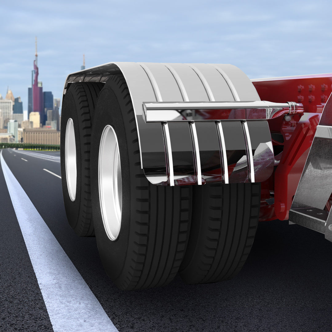 120" 430 Stainless Steel (16ga) Beaded Edge Ribbed Full Fender 60" Spread - SR Series (Pair)