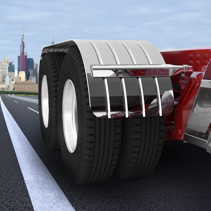 120" 430 Stainless Steel (16ga) Beaded Edge Ribbed Full Fender 60" Spread - SR Series (Pair)