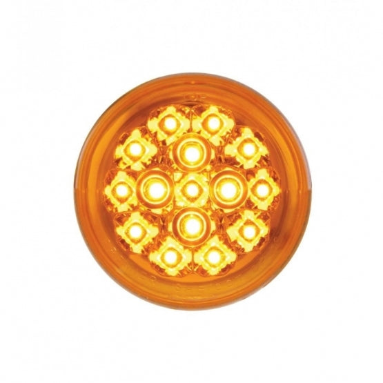 15 LED 2-3/8" Turn Signal Light For Harley Motorcycle - Amber LED/Amber Lens