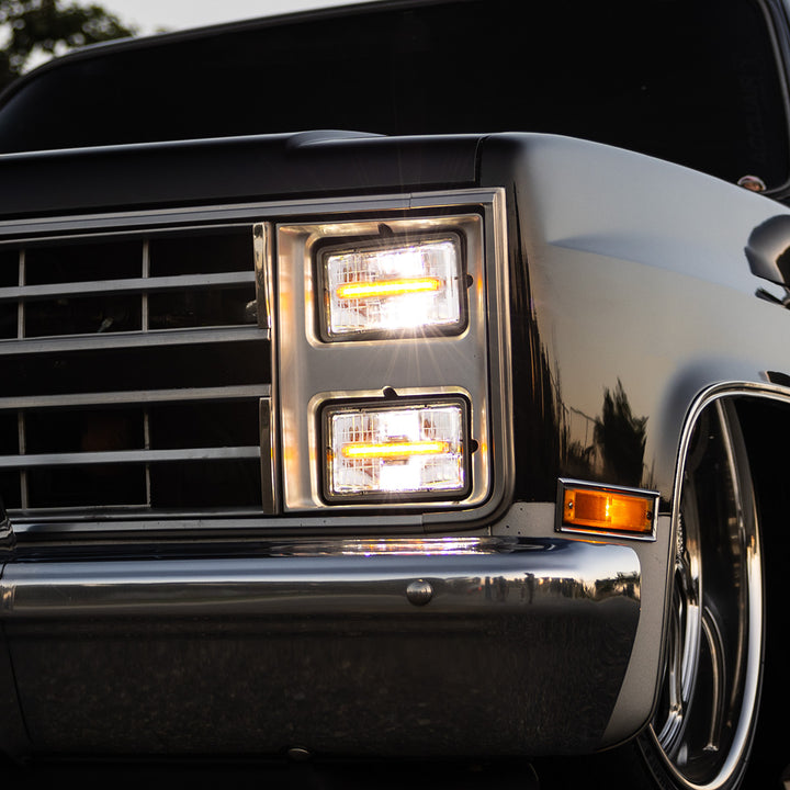 ULTRALIT - 4" x 6" Rectangular LED Headlight With Amber LED Position Light - High Beam