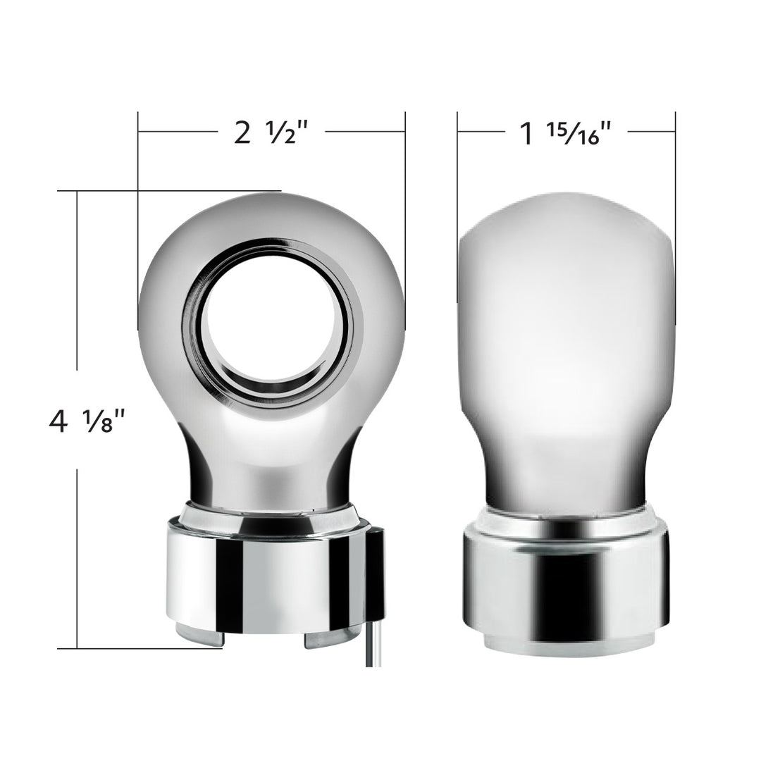 Thread-On Chrome Charlotte Style Gearshift Knob With LED 9/10 Speed Adapter - Purple LED